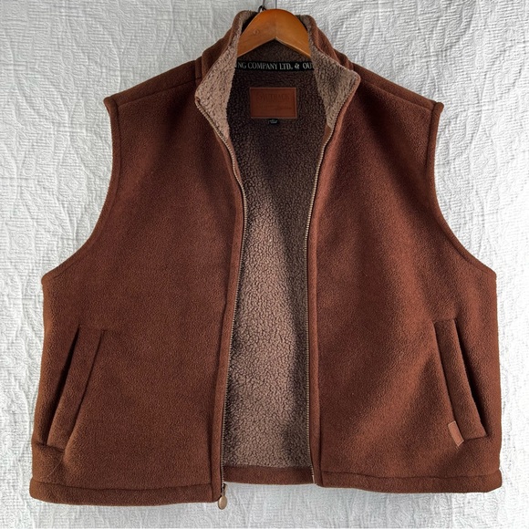 Outback Trading Company Summit Vest Mens XL Brown Fleece Sherpa Lined Western - Picture 11 of 16